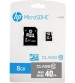 HP MicroSDHC Class 10, 8 GB, 40 mbps, Memory Card